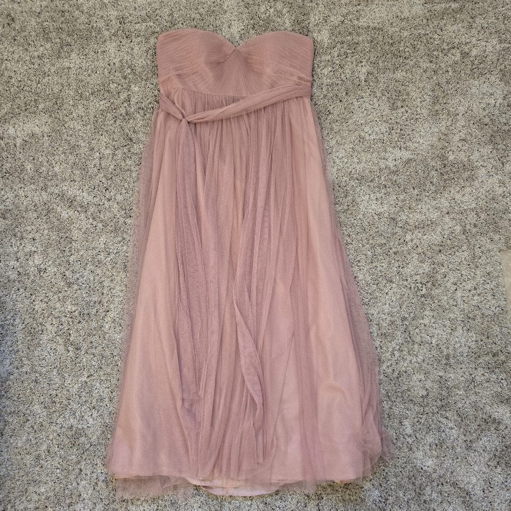 Jenny Yoo Collection Strapless Tulle Dress Blush Pink Size 22 Formal Bridesmaid